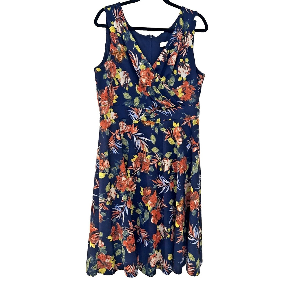 Grace Karin Floral Mini Dress Size 2X Tropical v neck Sleeveless Vacation Resort - Picture 2 of 13